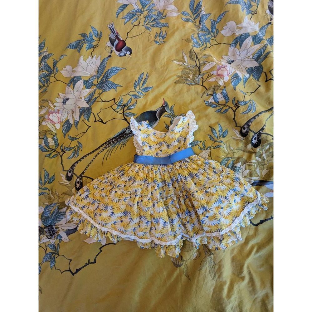 Laura Ashley vintage ruffled sunflower dress sz 12 months